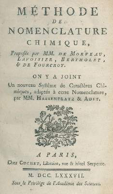 Bild Nr.1: 126-213 Lavoisier, A. L., G. de Morveau u. a.: (Aus der Sammlung Professor Dr.Dr.Johannes Büttner Teil 1)