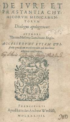Bild Nr.1: 126-217 Libavius,A.: (Aus der Sammlung Professor Dr.Dr.Johannes Büttner Teil 1)