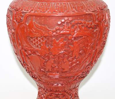 Bild Nr.4: 126-2248 Rotlackvase hoch.: (Asiatika, China)