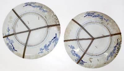 Bild Nr.3: 126-2267 Platten mit Koi Karpfen.: (Asiatika, Japan)