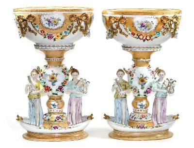Bild Nr.1: 126-2337 Prächtige Aufsatzschalen.: (Porzellan u. Keramik, Figuren)