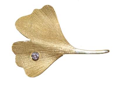 Bild Nr.1: 126-2376 Ginkoblatt Weimar.: (Schmuck, Broschen)