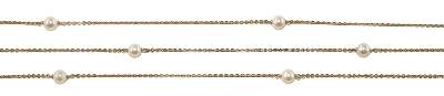 Bild Nr.1: 126-2388 Goldkette mit 10 Perlen.: (Schmuck, Colliers)