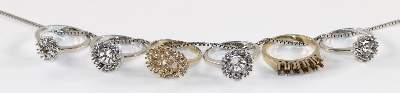 Bild Nr.1: 126-2397 6 Damenringe 585 WG/GG: (Schmuck, DRC Pforzheim)