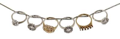 Bild Nr.3: 126-2397 6 Damenringe 585 WG/GG: (Schmuck, DRC Pforzheim)