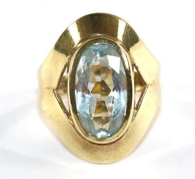 Bild Nr.1: 126-2435 Aquamarinring 585 GG: (Schmuck, Ringe)