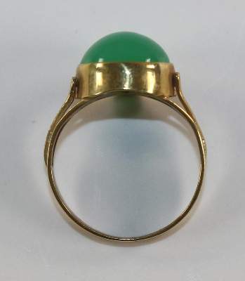 Bild Nr.2: 126-2439 Idar Oberstein Chrysoprasring: (Schmuck, Ringe)