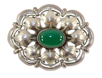 Bild Nr.1: 126-2467 Prachtbrosche mit Chrysopras: (Schmuck, Theodor Fahrner)