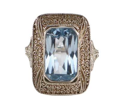 Bild Nr.1: 126-2470 Ring mit Blautopas: (Schmuck, Theodor Fahrner)