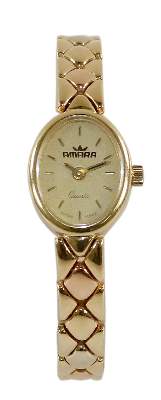 Bild Nr.1: 126-2557 Damenuhr 585 GG: (Uhren, Armbanduhren)