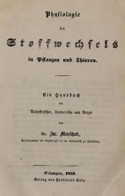 Bild Nr.1: 126-263 Moleschott,J.: (Aus der Sammlung Professor Dr.Dr.Johannes Büttner Teil 1)