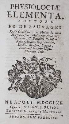 Bild Nr.1: 126-304 Sauvages (de la Croix,F. Boissier de).: (Aus der Sammlung Professor Dr.Dr.Johannes Büttner Teil 1)