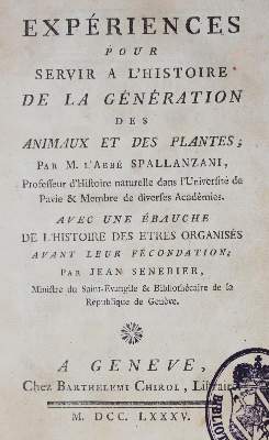 Bild Nr.1: 126-317 Spallanzani,(L.).   : (Aus der Sammlung Professor Dr.Dr.Johannes Büttner Teil 1)