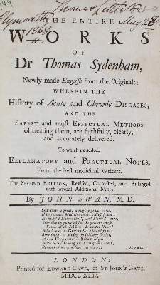 Bild Nr.1: 126-328 Sydenham,T.: (Aus der Sammlung Professor Dr.Dr.Johannes Büttner Teil 1)