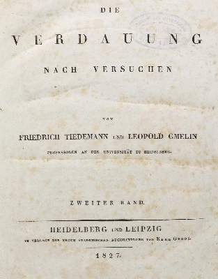 Bild Nr.1: 126-337 Tiedemann,F. u. L.Gmelin: (Aus der Sammlung Professor Dr.Dr.Johannes Büttner Teil 1)