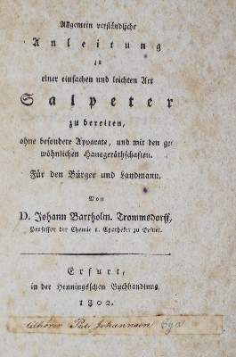 Bild Nr.1: 126-339 Trom(m)sdorff,J.B.: (Aus der Sammlung Professor Dr.Dr.Johannes Büttner Teil 1)