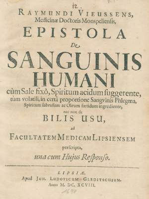 Bild Nr.1: 126-351 Vieussens,R.: (Aus der Sammlung Professor Dr.Dr.Johannes Büttner Teil 1)
