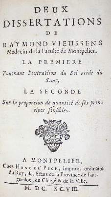 Bild Nr.1: 126-352 Vieussens,R.de.: (Aus der Sammlung Professor Dr.Dr.Johannes Büttner Teil 1)