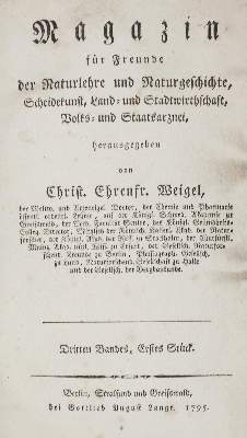 Bild Nr.1: 126-365 Weigel,C.E. (Hrsg.).: (Aus der Sammlung Professor Dr.Dr.Johannes Büttner Teil 1)
