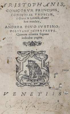 Bild Nr.1: 126-382 Aristophanes.: (Alte Drucke, Handschriften und Theologie)