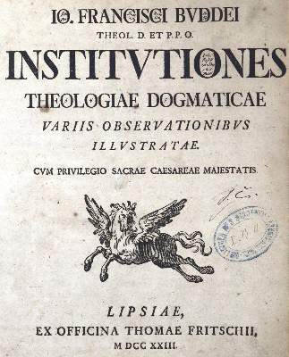 Bild Nr.1: 126-426 Buddeus,J.F.: (Alte Drucke, Handschriften und Theologie)