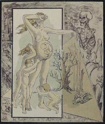 Bild Nr.1: 126-4389 Bock, Erika: (Künstlergraphik, Totentanz)