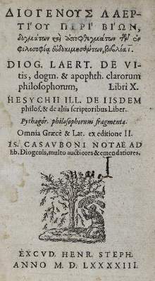 Bild Nr.1: 126-448 Diogenes Laertius.: (Alte Drucke, Handschriften und Theologie)
