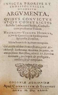 Bild Nr.1: 126-515 Hunnius,H.-U.: (Alte Drucke, Handschriften und Theologie)