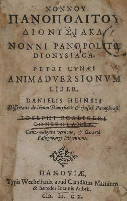 Bild Nr.1: 126-568 Nonnus Panopolitanus.: (Alte Drucke, Handschriften und Theologie)