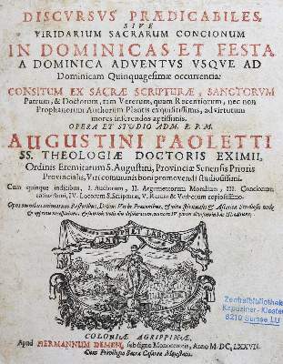 Bild Nr.1: 126-577 Paoletti,A.: (Alte Drucke, Handschriften und Theologie)