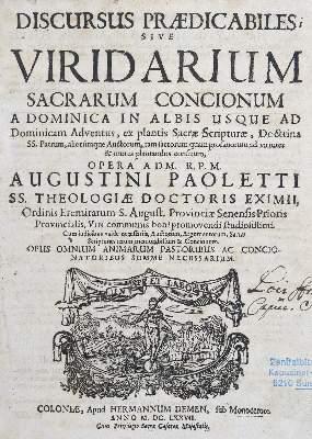 Bild Nr.2: 126-577 Paoletti,A.: (Alte Drucke, Handschriften und Theologie)