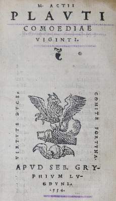 Bild Nr.1: 126-586 Plautus,M.A.: (Alte Drucke, Handschriften und Theologie)