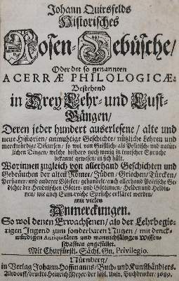 Bild Nr.1: 126-594 Quirsfeld,J.: (Alte Drucke, Handschriften und Theologie)