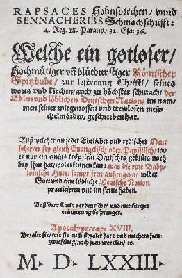 Bild Nr.1: 126-596 Rapsaces Hohnsprechen,: (Alte Drucke, Handschriften und Theologie)