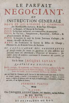 Bild Nr.1: 126-622 Savary,J.: (Alte Drucke, Handschriften und Theologie)