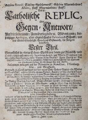 Bild Nr.1: 126-628 Schöne Rarete!: (Alte Drucke, Handschriften und Theologie)