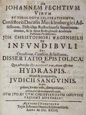 Bild Nr.4: 126-659 Wagenseil,J.Ch.: (Alte Drucke, Handschriften und Theologie)