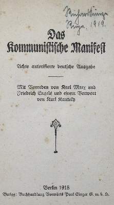 Bild Nr.1: 126-675 Kommunistische Manifest, Das.: (Sozialismus)