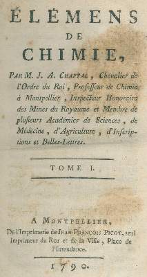 Bild Nr.1: 126-69 Chaptal,J.A.: (Aus der Sammlung Professor Dr.Dr.Johannes Büttner Teil 1)