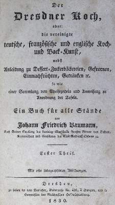 Bild Nr.1: 126-900 Baumann,J.F.: (Küche und Haushalt, Kochbücher, Dresden)