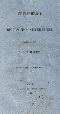 Bild Nr.1: 126-946 Zeitschrift für Deutsches Alterthum.: (Archäologie-Ausgrabungen)