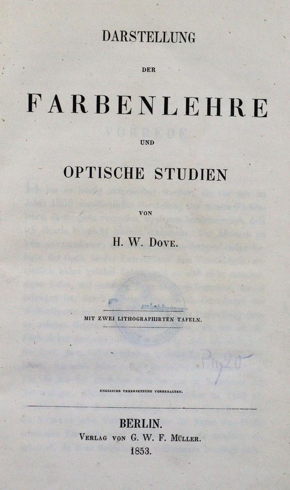 Große Abbildung Nr.1: 127-105 Dove,H.W.: (Aus der Sammlung Professor Dr.Dr.Johannes Büttner Teil 1)