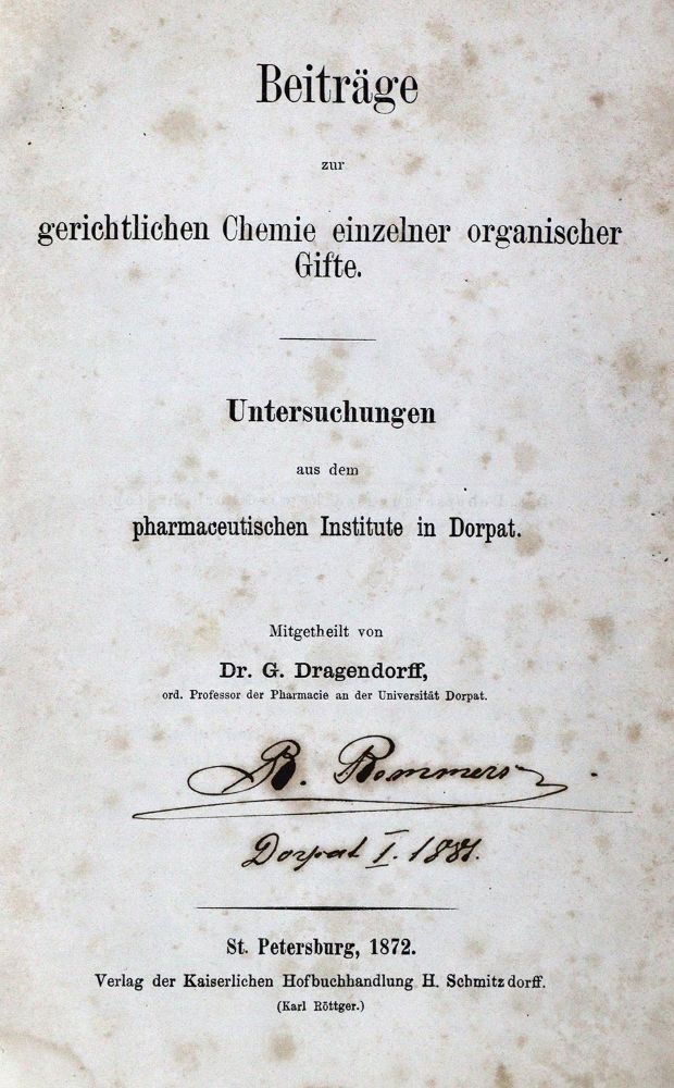 Große Abbildung Nr.1: 127-106 Dragendorff,G.: (Aus der Sammlung Professor Dr.Dr.Johannes Büttner Teil 1)