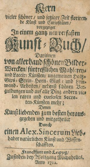 Große Abbildung Nr.1: 127-1068 Sincerus,A. (Pseud.).: (Kunstwissenschaft)