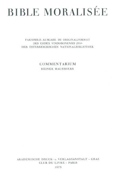 Große Abbildung Nr.1: 127-1083 Bible Moralisee.: (Faksimile)