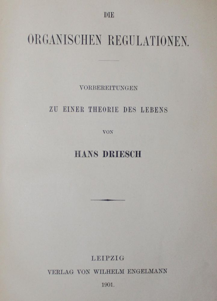 Große Abbildung Nr.1: 127-109 Driesch,H.: (Aus der Sammlung Professor Dr.Dr.Johannes Büttner Teil 1)