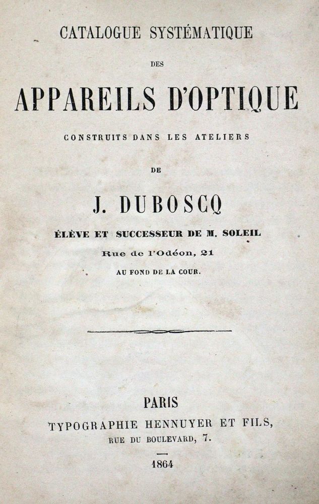 Große Abbildung Nr.1: 127-111 Duboscq,J.: (Aus der Sammlung Professor Dr.Dr.Johannes Büttner Teil 1)