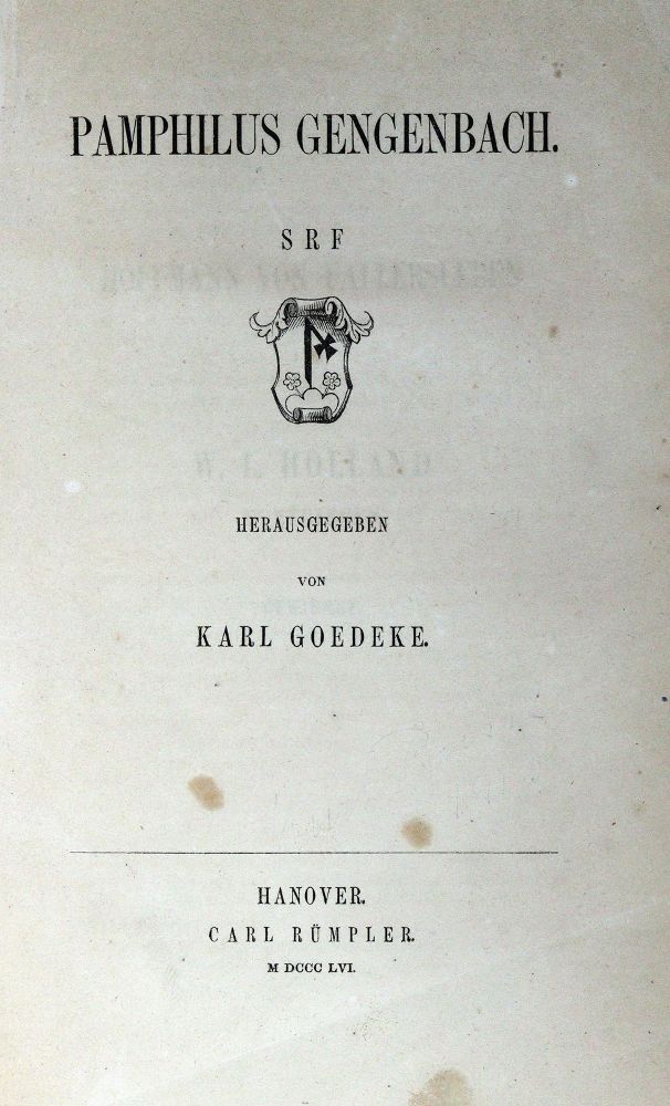 Große Abbildung Nr.1: 127-1111 Goedeke,K. (Hrsg.).: (Gengenbach)