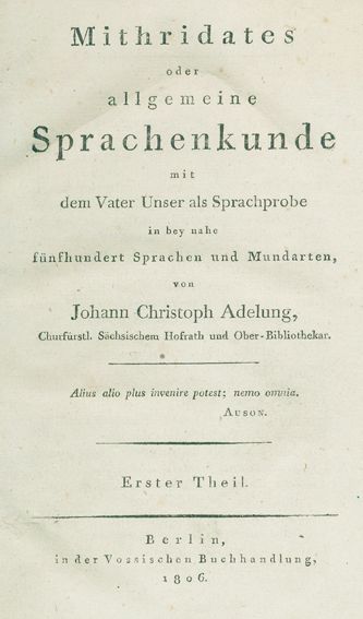 Große Abbildung Nr.1: 127-1117 Adelung,J.C. u. J.S.Vater.: (Lexika - Wörterbücher - Sprachwissenschaften)