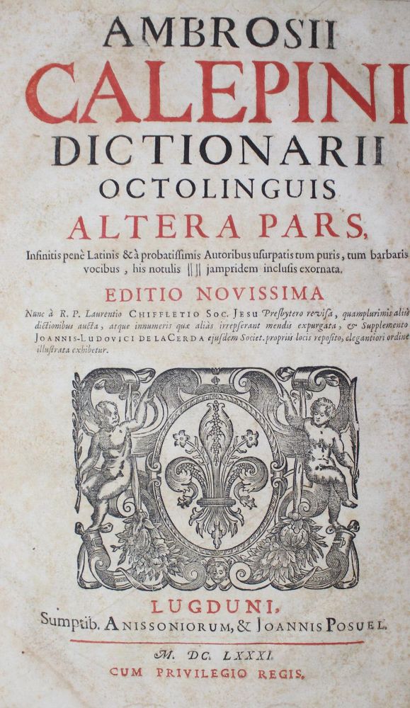 Große Abbildung Nr.1: 127-1119 Calepino,A.: (Lexika - Wörterbücher - Sprachwissenschaften)